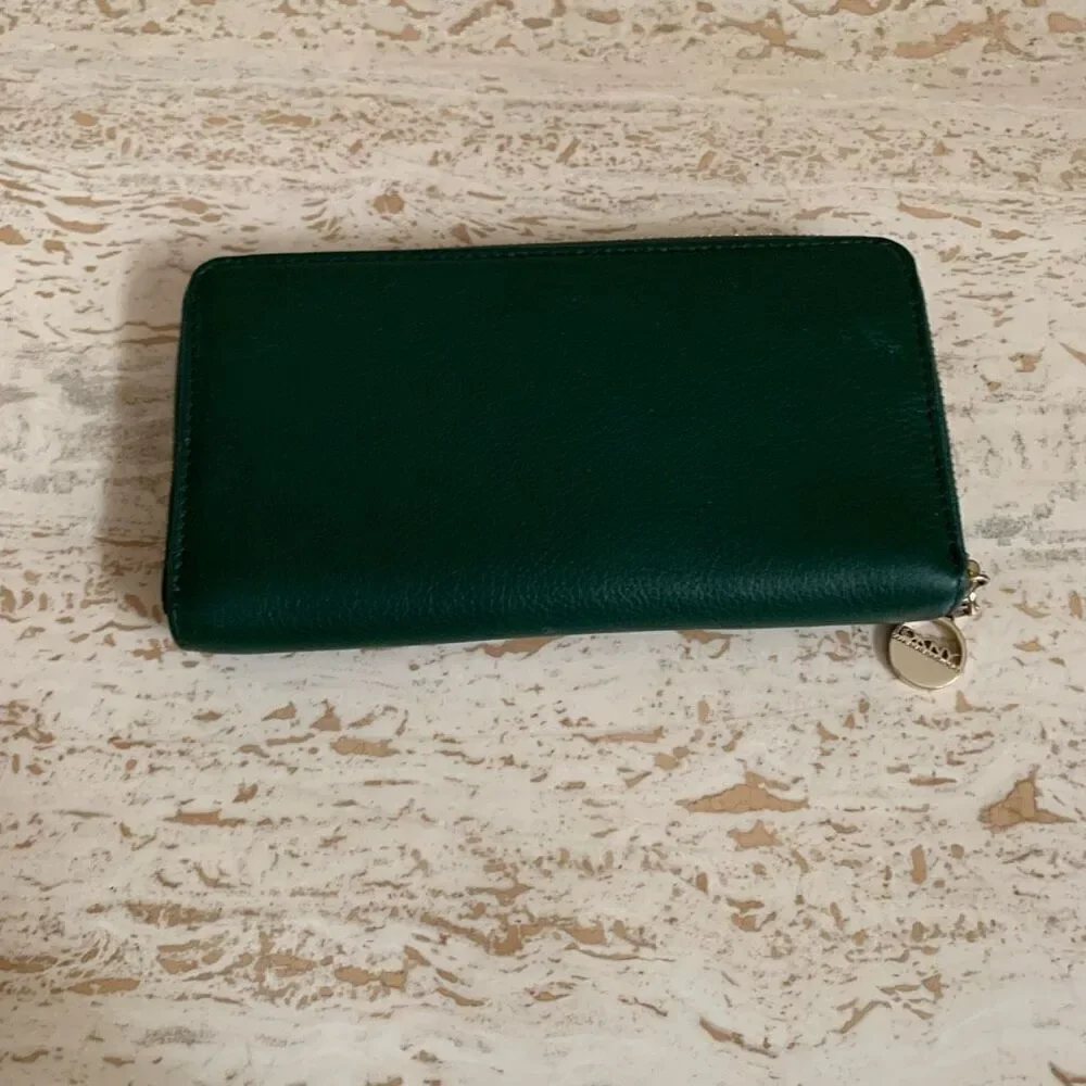 DKNY continental wallet zip around green